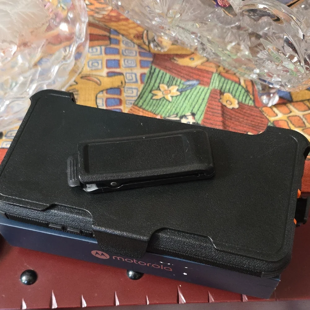 Motorola One 5G UW Ace with Orange and Black Case